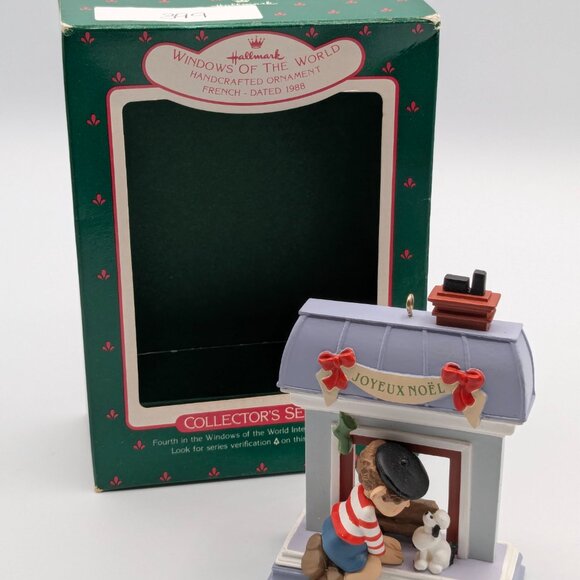 Hallmark Keepsake Windows of the World French 1988, 4th in Series, Boy w/ Poodle - Picture 2 of 11